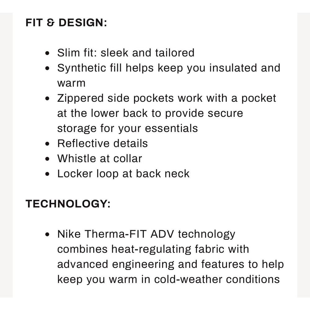 Nike Swift Therma-Fit ADV Reflective Running Vest Women's Medium - Picture 4 of 9